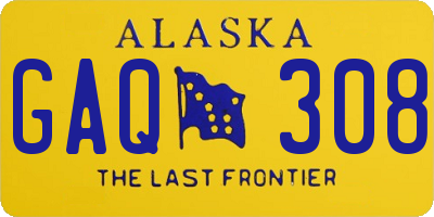 AK license plate GAQ308