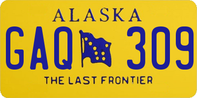AK license plate GAQ309