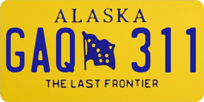 AK license plate GAQ311