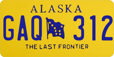 AK license plate GAQ312