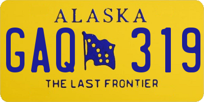 AK license plate GAQ319