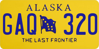 AK license plate GAQ320