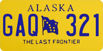 AK license plate GAQ321