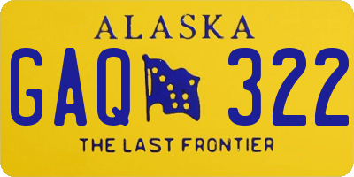AK license plate GAQ322