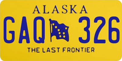 AK license plate GAQ326