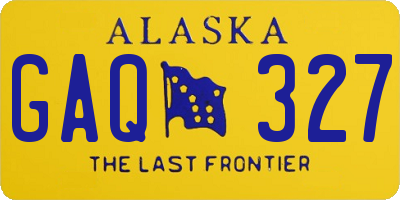 AK license plate GAQ327