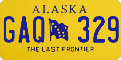 AK license plate GAQ329