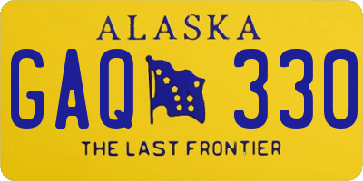 AK license plate GAQ330
