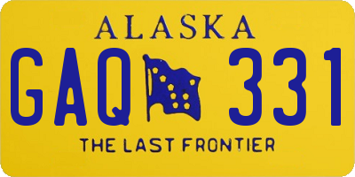 AK license plate GAQ331
