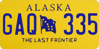 AK license plate GAQ335