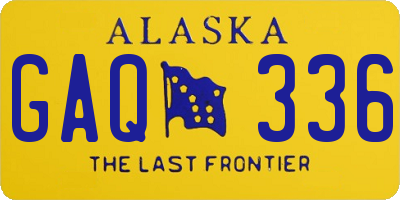 AK license plate GAQ336