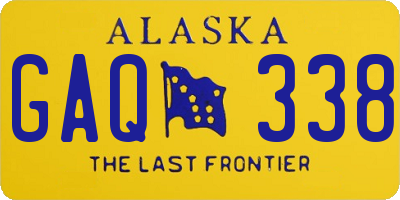 AK license plate GAQ338
