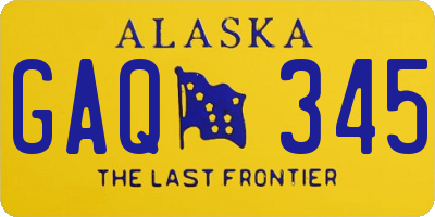 AK license plate GAQ345