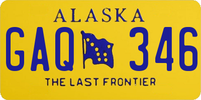 AK license plate GAQ346