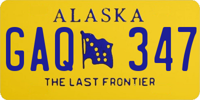 AK license plate GAQ347