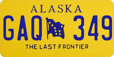 AK license plate GAQ349