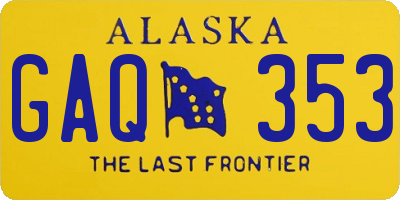 AK license plate GAQ353