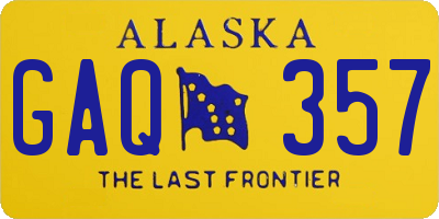 AK license plate GAQ357