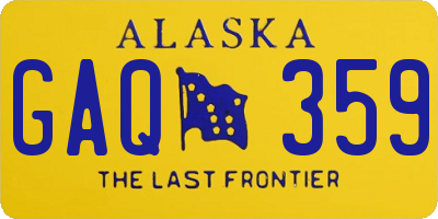 AK license plate GAQ359