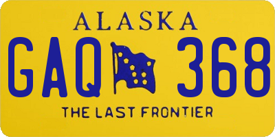 AK license plate GAQ368