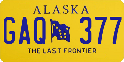 AK license plate GAQ377