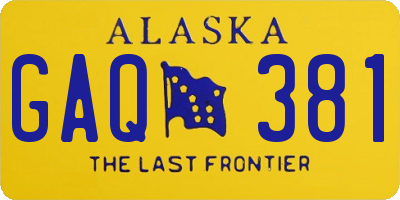 AK license plate GAQ381