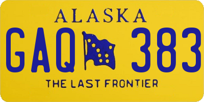 AK license plate GAQ383