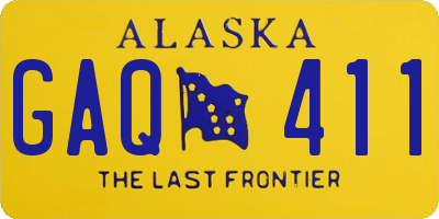 AK license plate GAQ411