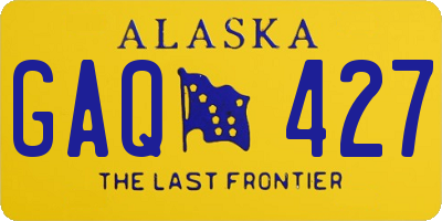 AK license plate GAQ427