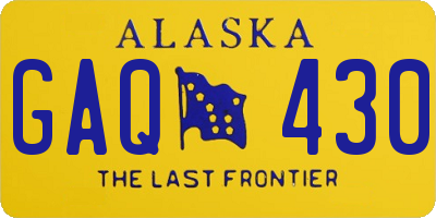AK license plate GAQ430