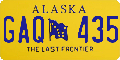 AK license plate GAQ435