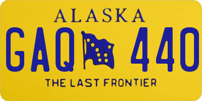 AK license plate GAQ440