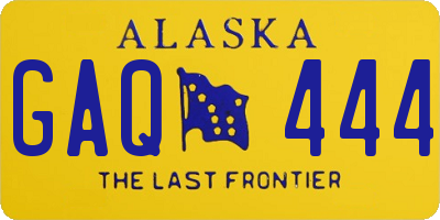 AK license plate GAQ444