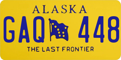 AK license plate GAQ448