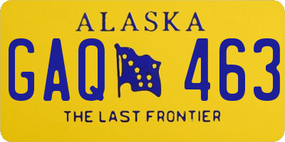 AK license plate GAQ463