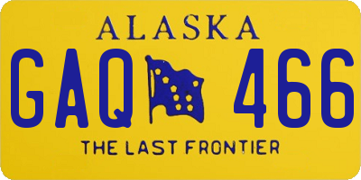 AK license plate GAQ466