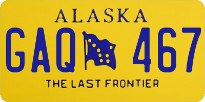 AK license plate GAQ467