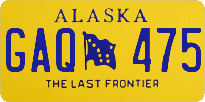 AK license plate GAQ475