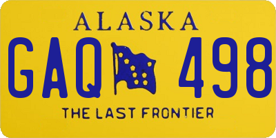 AK license plate GAQ498