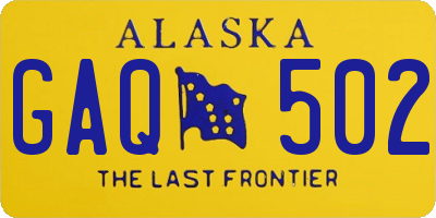 AK license plate GAQ502