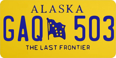 AK license plate GAQ503