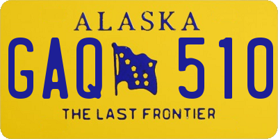 AK license plate GAQ510