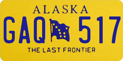 AK license plate GAQ517