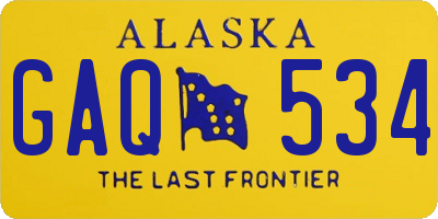 AK license plate GAQ534