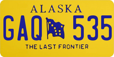 AK license plate GAQ535