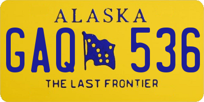 AK license plate GAQ536