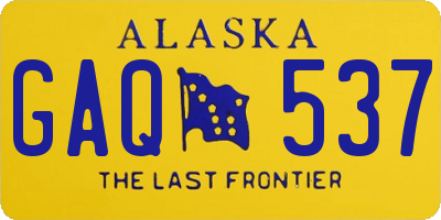 AK license plate GAQ537