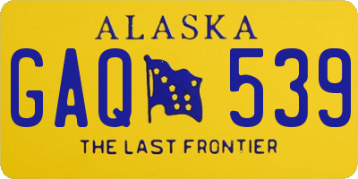 AK license plate GAQ539