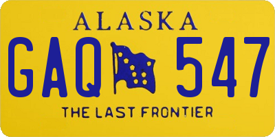 AK license plate GAQ547