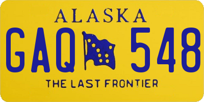 AK license plate GAQ548